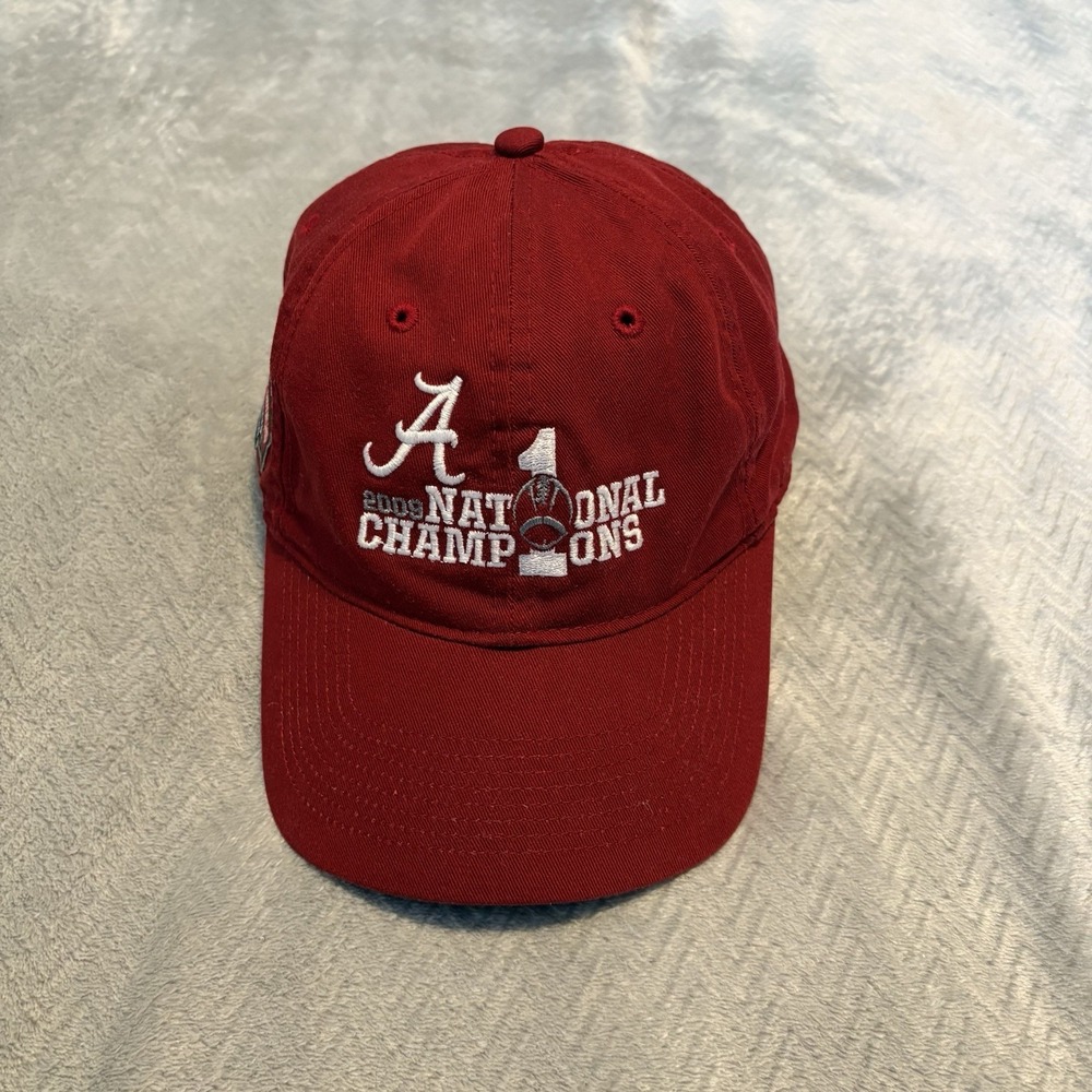 Alabama Football National Champions 2009 Rose Bowl Nike Red Baseball Hat Patch